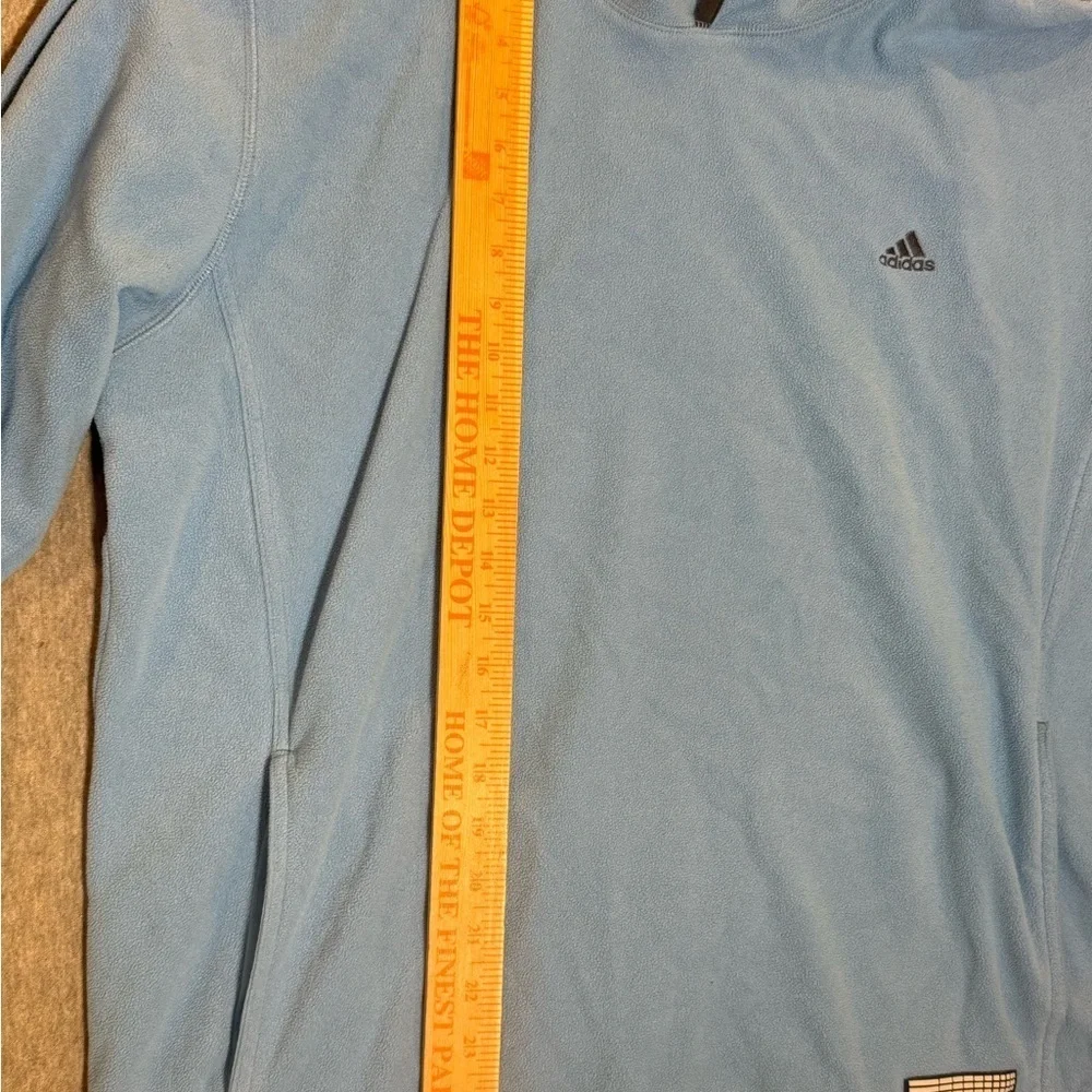Adidas Fleece Pullover Men’s Size Large Light Blue Black Trim Y2K Logo Winter